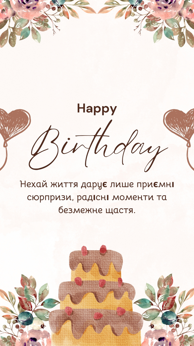 тепле привітання з днем народження
